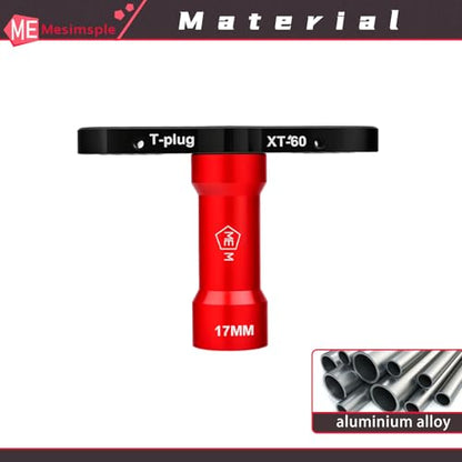 T-Plug XT-60 Hole 17mm Wheel Hex Hubs RC Car Wrench Spanner Repair Tools for 1/7 1/8 1/10 Scale RC Car Upgrade Parts