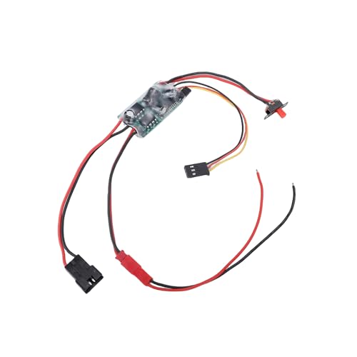 Brushed ESC, Sturdy Electronic Speed Controller with Brake, Upgrade for 1/16 RC Car, Easy Install for WPL MN Crawler Trucks (16A)