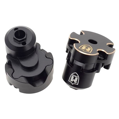 MEUS RACING 47.5g Ascent 18 Brass Rear Portal Cover for Brushed Redcat Ascent-18 1/18 RC Crawler Upgrades Parts, 23.75g/pc(Rear Portal Cover)