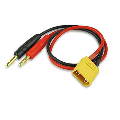 2pcs XT90 Male Connector to 4.0MM Banana Plug Bullet Connector RC Battery Charging Adapter with 11.8inch 12AWG Silicone Cable for FPV RC Helicopter Quadcopter Lipo Battery - size: XT90 Charge Cable