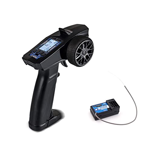 Turbo Racing P32 91803G-C 2.4G 4CH RC Remote and Receiver Controller LCD Display with Waterproof Radio Transmitter for RC Car Boat (91803-C)