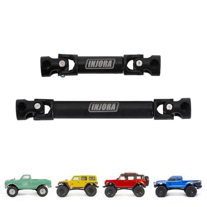 INJORA Steel Drive Shaft for Axial SCX24 C10 JLU Bronco Base Camp 4Runner - color: Black