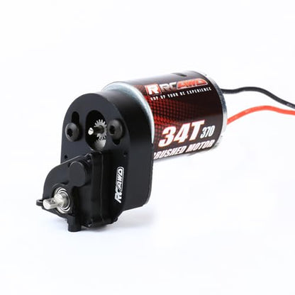 RCAWD 330% More Power 370 Motor SCX24 Transmission Gearbox Set for Axial 1/24 SCX24 AX25 Series Upgrades Part Black - color: black