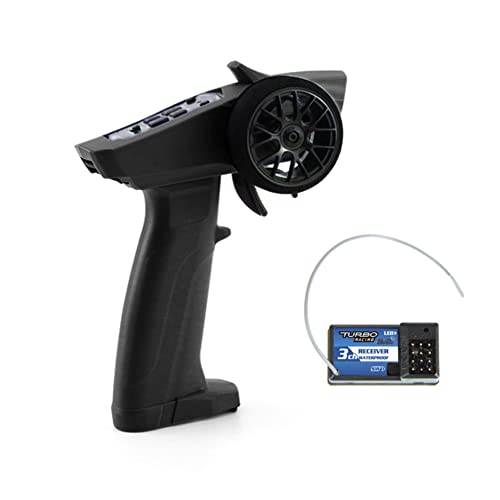 Turbo Racing 91803G-VT RC 2.4GHz 3CH Radio Transmitter Remote Controller with 4CH Receiver for RC Car Boat (91803G-VT)