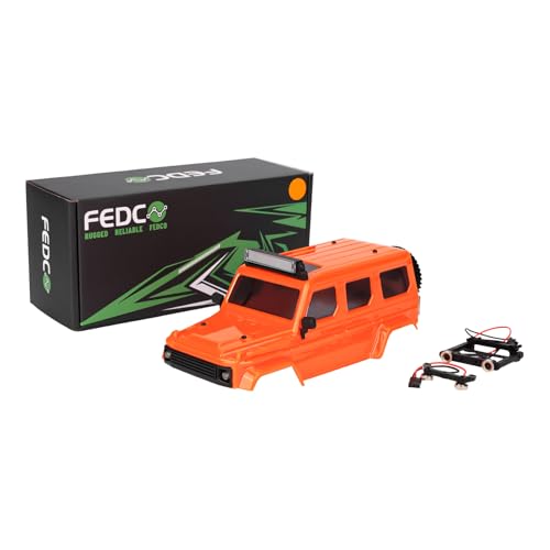 SCX24 Body Magnetic Stand with Lights for SCX24 Upgrades | PC Front and Rear Body for SCX24 Bronco JLU C10 Basecamp 1/24 RC Crawler - style: Orange