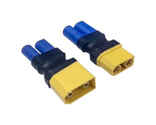 EC5 to XT90 Adapter,XT90 to EC5 Connector Without Wires RC LiPo Battery Connectors (EC5 to XT90 Male & Female Adapter)