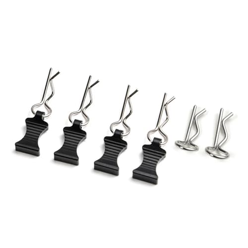 RC Repairs Spare Parts For RC Model Vehicle 1/5 1/6 1/8 1/10 1/12 1/18 1/24 4PCS R Body Clips With Pull Tabs Remote Control Car Parts(Black 3) - color: Black 3