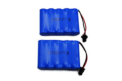 Blomiky 6V 700mAH Ni-Cd Battery Replacement for Old Version Amphibious Stunt RC Cars 4WD 1/18 High Speed RC Buggy Vehicle / GS02 Battery 2 Pack