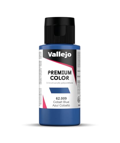 Vallejo - Premium Color RC Cobalt Blue 2.02 Fl.Oz. (60 ml) for Airbrushing, Acrylic-Polyurethane Hybrid Resin of Great Resistance Paint for Model and Hobby Use - style: Cobalt Blue