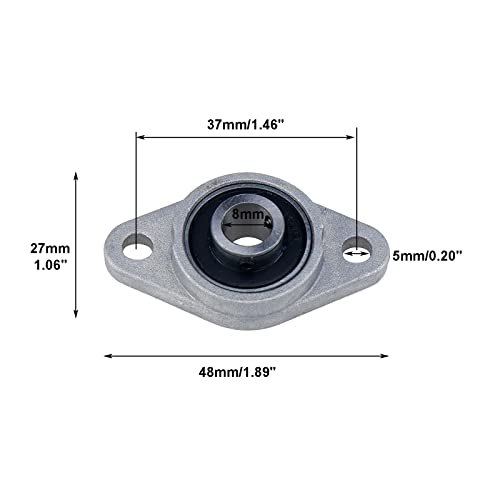 Pillow Block Bearing 4Pcs, 5/16" (8mm) ID Mounted Pillow Block Bearings, Zinc Alloy Steel Mounted Flange Bearing, Self Alignment, KFL08 - size: 5/16"(KFL08)