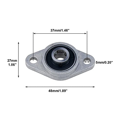 Pillow Block Bearing 4Pcs, 5/16" (8mm) ID Mounted Pillow Block Bearings, Zinc Alloy Steel Mounted Flange Bearing, Self Alignment, KFL08 - size: 5/16"(KFL08)