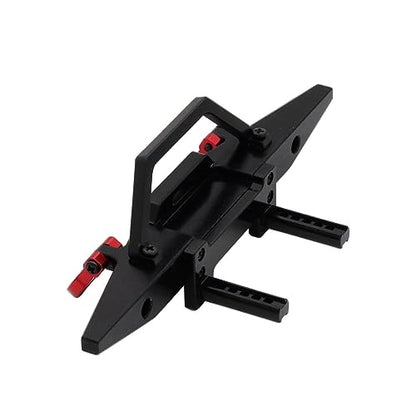 for MN128 MN 128 Metal Front and Rear Bumper with Tow Hook 1/10 RC Crawler Car Upgrade Parts Accessories(Front Rear Black)