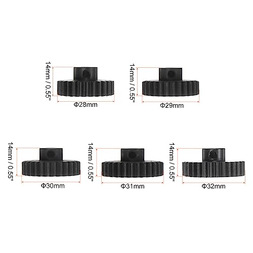 HARFINGTON Mod 1 M1 Pinion Motor Gear Set 5pcs 26T 27T 28T 29T 30T Fit 5mm RC Motor Shaft M1 Pitch Gears for RC Car, with Hex Key - style: 26T 27T 28T 29T 30T