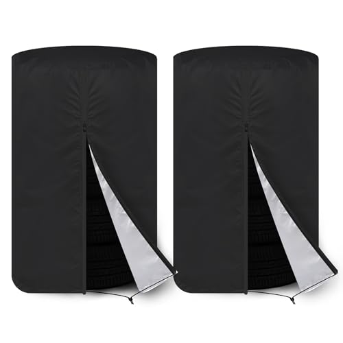 KALINCO Tire Cover, Waterproof Tire Storage Bag, Dust-Proof Seasonal Tire Cover, Fits up to Diameter 28" Tires, 2 Pack - size: Fits up to 28" Tires