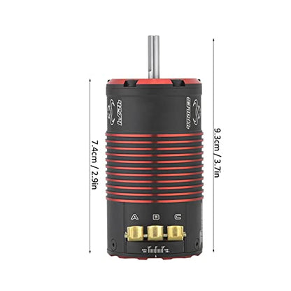 4274 V2 Brushless Sensored Motor, 4 Pole, High for 1/8 On Road RC Car, ABEC5 Bearing, CNC Machined Heatsink, Explosion Proof Rotor, Waterproof Design (1950kv)