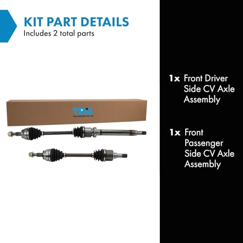 TRQ Front Driver & Passenger Side CV Axle Assembly Set for 12-18 Ford Focus From 12/15/11 Production Date - style: CSA34330