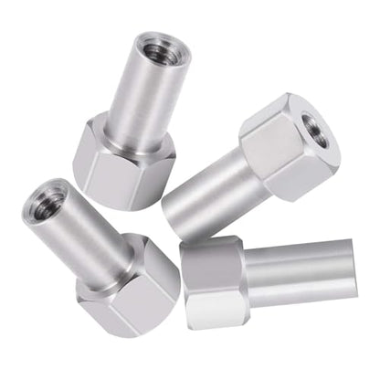 8-Pack M2 Wheel Nuts, Stainless Steel, Locking Hex | 2, 3, and 5mm extension lengths, compatible with 1/24 Axial SCX24 AXI90081 and FMS RC crawler models