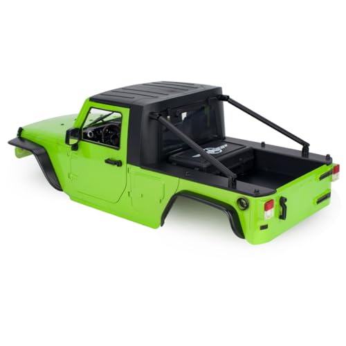 313mm Wheelbase Hard Plastic Pickup Body Shell Unassembled Kit for 1/10 RC Crawler Car Axial SCX10 90046 Jeep Wrangler (Green) - color: Green