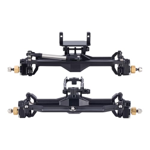 +10mm Diamond CNC Portal Axles with Lay Down Servo Mount & Links for 1/18 RC Crawler TRX4M Axle Upgrade Parts (Black-1Set) - color: Black-1set