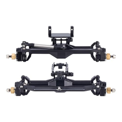 +10mm Diamond CNC Portal Axles with Lay Down Servo Mount & Links for 1/18 RC Crawler TRX4M Axle Upgrade Parts (Black-1Set) - color: Black-1set