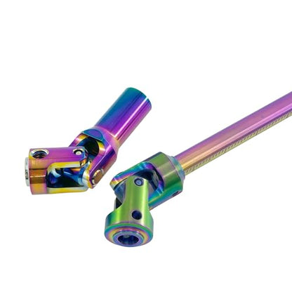 1/10 RC Crawler Cut-to-Length Drive Shaft Kit, Adjustable 68–229mm Stainless Steel RC Driveshaft Driveline with CNC Universal Joints and Mounting Screws, 2PCS (Rainbow) - color: Rainbow