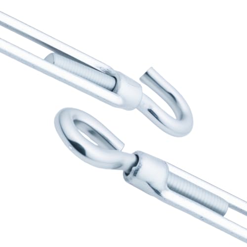 Stainless Steel Turnbuckle Kit, 10PCS Adjustable Turnbuckle Tensioner for Metal Cable Wire, Hook and Eye Tensioners for Shade Sails, Heavy Duty,Rust-Proof,1/4 inch (M6) - style: M6