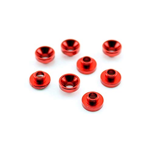 Aluminum Anodized Servo Washers, Set of 8, M3, Red