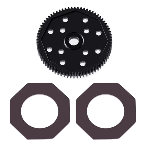 LSG Steel Spur Gear 66T 72T 81T 84T 48P Hardened Steel Upgrades Main Gear for Team Associated DR10 RC10 B4 B5 T4 T5 (72T) - size: 72T