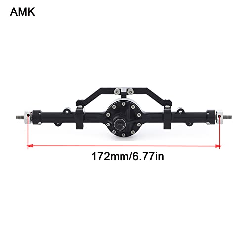 AMK CNC Aluminum Alloy Complete Rear Axle for 1/10 RC Crawler RC4WD Ge-Lande II TF2 D110 Yo-ta II Axles (Black) - color: Rear Axle