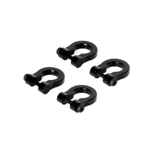 LCX 1/10th RC Crawler Car 4PCS Aluminum Bumper Tow Shackle Set for TRX4 TRX6 SCX10 II SCX10 III SCX10 PRO Gen7 Gen8 Gen9, Upgrades Parts Accessories (Black - CNC) - color: Black - Cnc