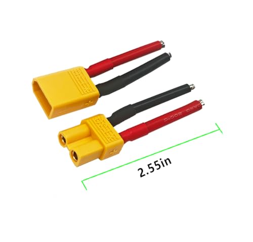 3 Pairs XT30 Pigtail,XT30 Wire XT30 Plug Male and Female Connector | with 5cm 14AWG Silicone Wire for RC Lipo Battery FPV Racing Drone - size: 14AWG XT30