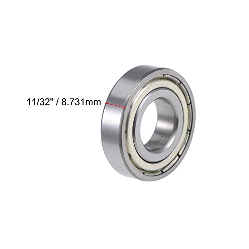 uxcell R10ZZ Deep Groove Ball Bearing 5/8-inchx1-3/8-inchx11/32-inch Shielded Z2 Lever Bearings 10pcs - size: 5/8"x1-3/8"x11/32"