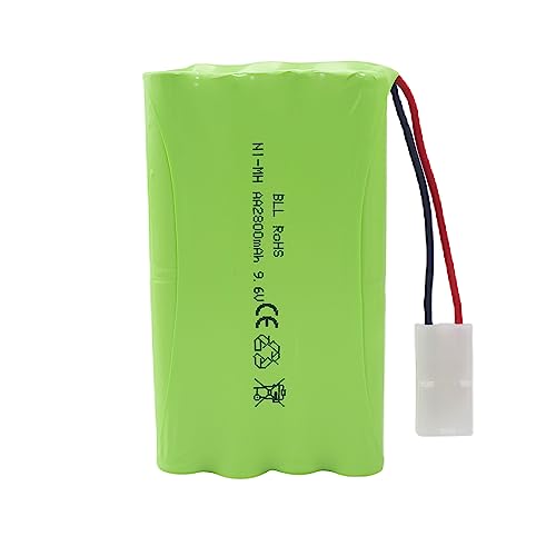 2PCS AA 9.6V 2800mAh Rechargeable Battery with Tamiya Plug and 2PCS USB Charging Cable Suitable for RC Toy Cars, Trucks, Tanks, Engineering Vehicles, RC Ships Spare Battery Pack