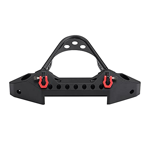 RC Front Bumper, Metal Front Bumper with 2 LED Lights for TRX4 1/10 Scale RC Crawler Car(Black)