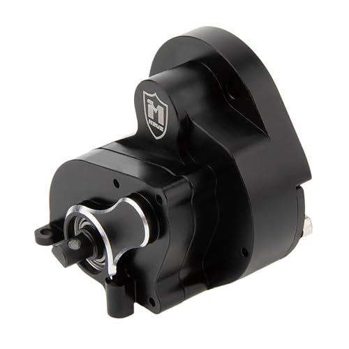 MEUS Racing SCX24 Transmission Aluminum Complete Gearbox for 1/24 Axial SCX24 RC Crawler (Brushless, Black)