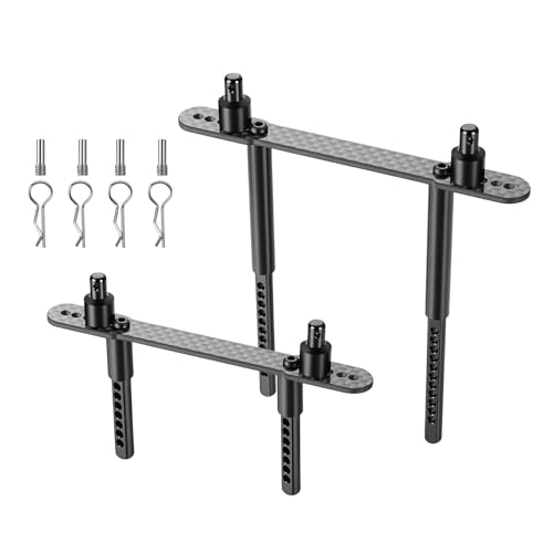 Alum Adjustable Front Rear Body Post Mount Shell Column for Axial 1/10 SCX10 II 90046 90047 Series Upgrades Part Black - color: Black
