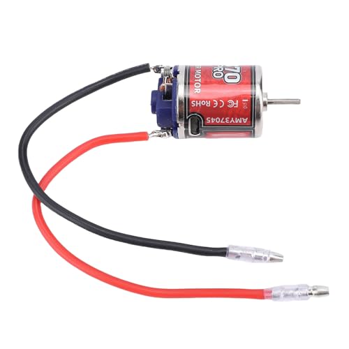 RC Brushed Motor, 370 Brushed Motor Stainless Steel Casing High Speed 45T 2.3mm D Shaft Low Noise for RC Car Boat