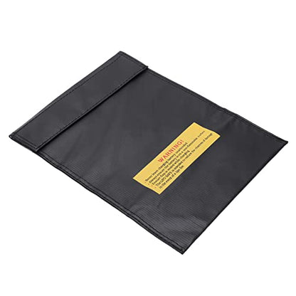 Large Capacity Lipo Battery Explosion Proof Bag, Fireproof Lithium Battery Safe Guard Nylon Charging Bag for Safe Storage Black - size: Black