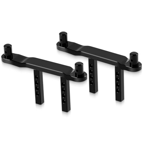 RC Aluminum Front & Rear Body Mounts with Body Posts, Clips, Washers Upgrades Part Compatible with 1/18 Traxxas LaTrax Desert Prerunner, Replace Parts 7615 (Black) - color: Black