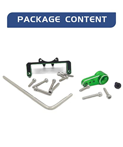 RC Servo Mount Bracket and Mini Servo Arm for 1/24 SCX24 Upgrade Green | Aluminum Servo Mount for ES08MA II Servo Upgrade Parts,Precision Fit,Wear Resistant,Easy To Install - color: Green+green