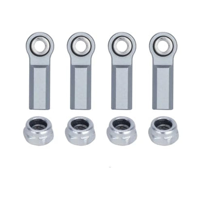 1/10 RC Crawler Rod Ends,4pcs M4 Aluminum Chassis Link Steering Rod Straight Rod Ends/Bend Rod Ends for 1/10 RC Crawler SCX10 TRX4 Capra VS4-10 Wraith (Straight 7mm T) - color: Straight 7mm T