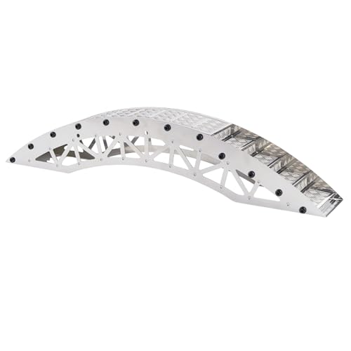 RC Crawler Bridge Obstacle, Stainless Steel DIY Assembly Ramp for 1/12 1/18 1/24 RC Crawler Course Accessories (Silver Step Bridge) - style: Silver Step Bridge