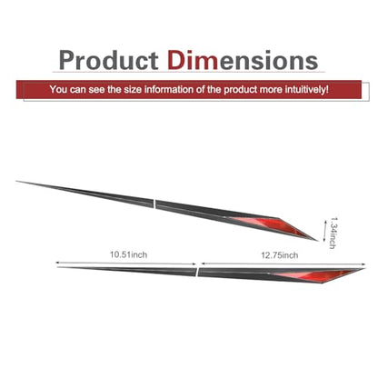 2 PCS Car Side Doors Blade Emblem Stickers, 3D Fashion Blade Style Car Fender Side Decal, Self-Adhesive Body Engine Hood Decal, Universal for Cars, Trucks, SUVs (Red) - color: Red
