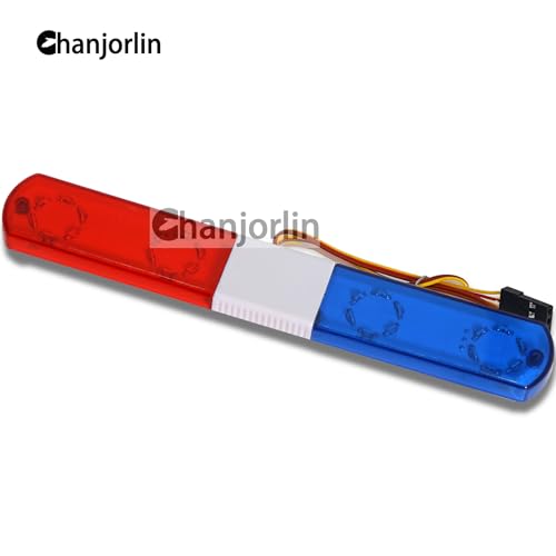 1/10 RC Car Simulation Police Lights Multi-Function Flash LED Lamp Nine Flashing Light Modes for 1/8 Crawler Off Road Rally Truck Cars HSP Traxxas Tamiya RC4WD Axial Arrma (Blue&Red 145mm) - color: Blue&Red 145mm