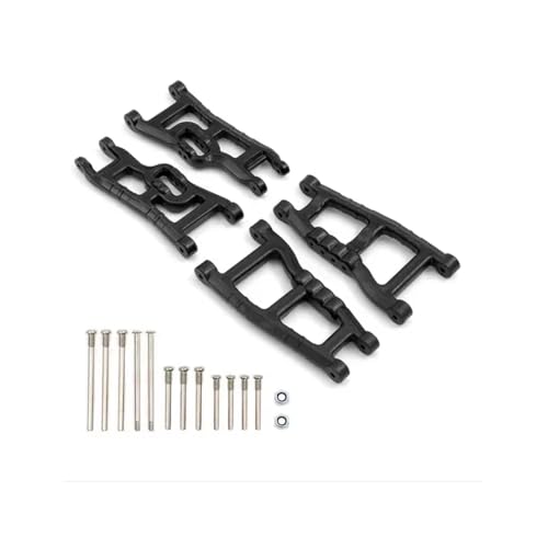 RC Accessory Compatible with for traxxas for Slash 2WD for VXL for Nitro for Slash for Rustler 1/10 RC Car Upgrades Parts Front and Rear Suspension Arm Set(Black) - color: Black
