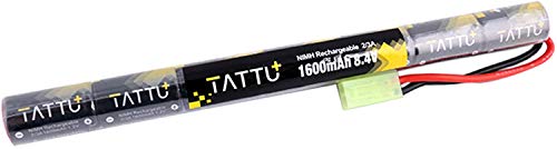 TATTU 8.4V NiMH Airsoft Battery,1600mAh Butterfly Nunchuck Stick Battery with TMY Connector for Airsoft