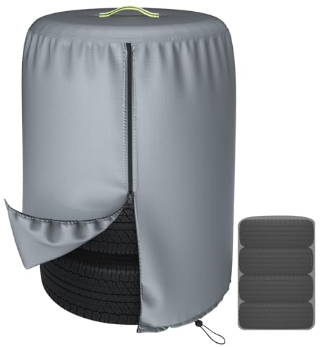 Durable 600D Tire Storage Bag,Large Tyre Dust Protective Cover with Waterproof Zipper, Spare Stack Storage Tire Cover for Indoor/Outdoor Use,Universal Fits Trucks,SUV,Jeep,Car,Trailer,RV,Camper Wheels - size: 32 inch Diameter, 47 inch Height