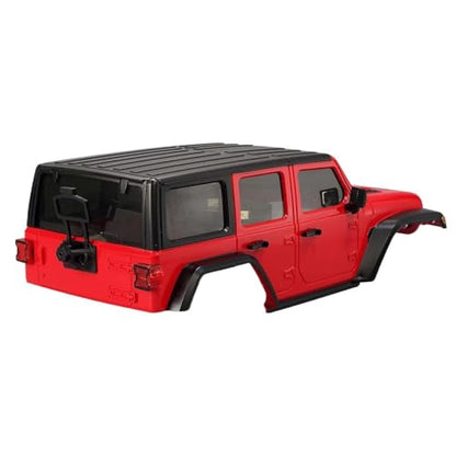 6.10inch/155mm Wheelbase Plastic Texture Hardtop Body Shell Kit Replacement Part for 1:18 RC Car Crawler Car for TRX4M Bronco Defender AX8560 Chassis Upgrade Accessories (Red) - color: Red