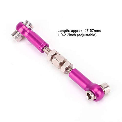 6 Pcs Adjustable Servo Links Tie Rod Set High Precision Aluminum Alloy RC Car Accessories for 1/10 1/12 Buggy Touring Drift Cars Red Purple Black Dark Blue Light Blue (Purple) - color: Purple