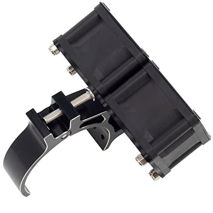 DKKY RC Motor Cooling Fan Heatsink 20000 RPM 54-58mm Ajustable Mount for ARRMA Axial 1/5 1/6 1/7 RC Models with 1717 5687 56113 2028 Motor (Black) - color: Black